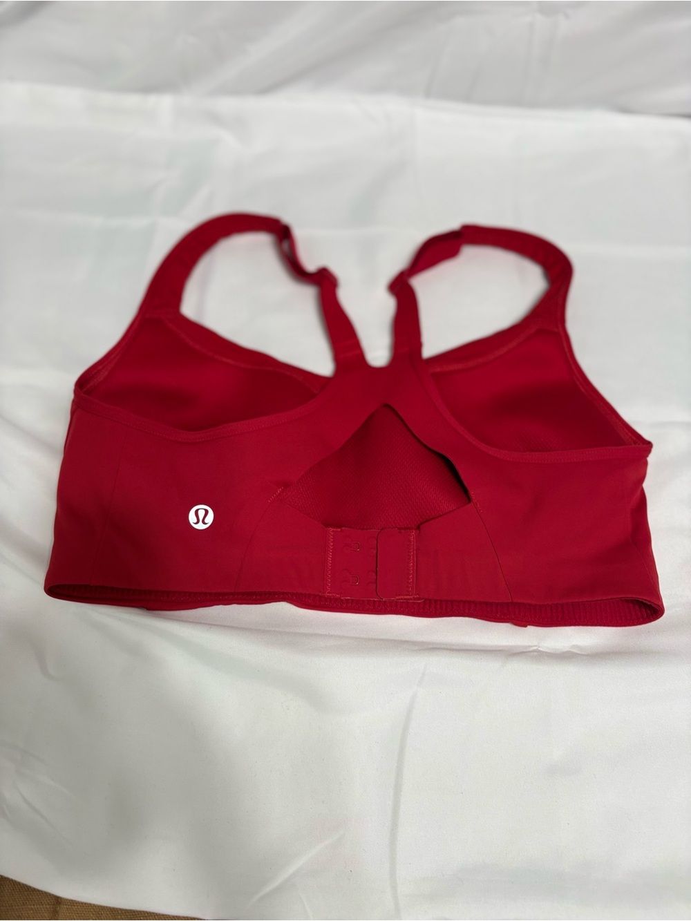 lululemon athletica Red Racerback Sports Bra with Back Hook Closure